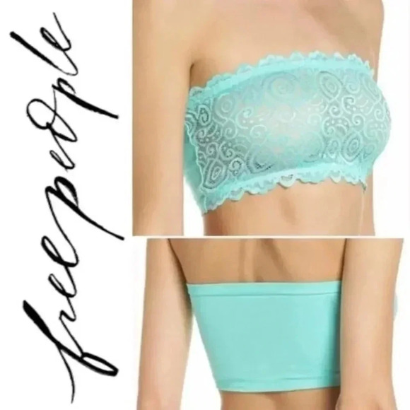 Free People Blue Bandeau Lace Bralette - Picture 1 of 4